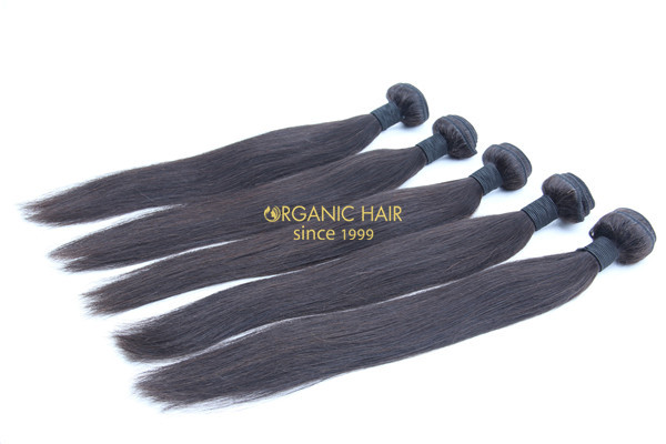 Human hair weft extensions